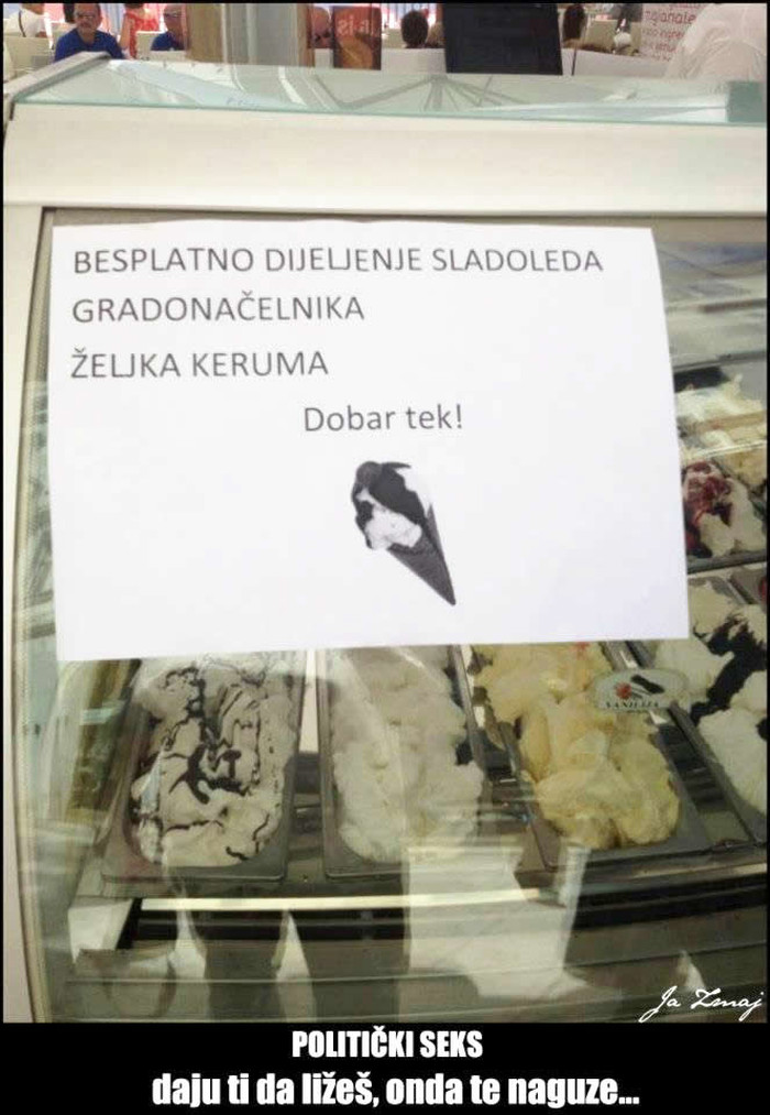 Primi Kerumovog u ruku i liži: Besplatni sladoled za raju