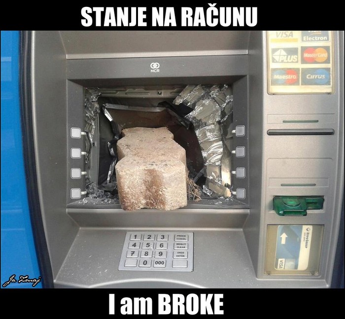 Vizualni prikaz blok-ade bankovnog računa
