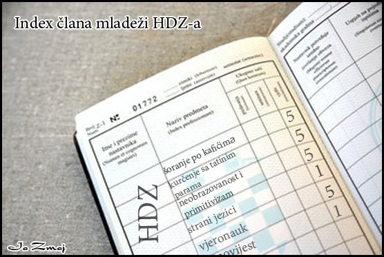 Studoši, gledajte i patite: Index člana mladeži HDZ-a