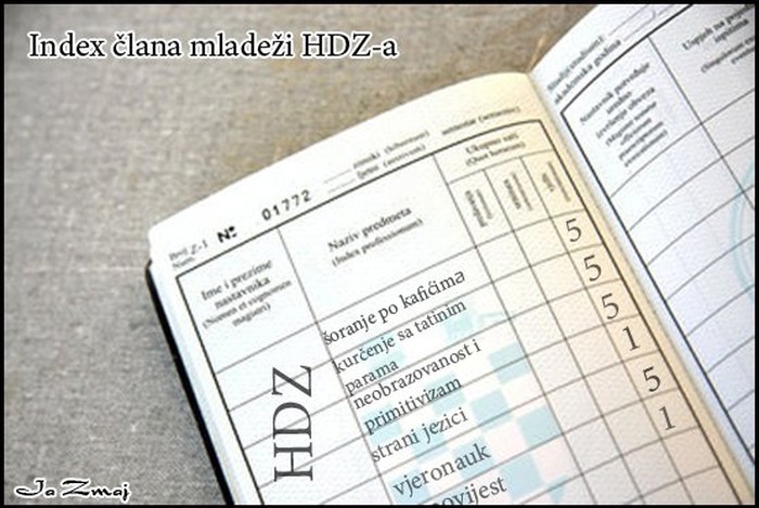 Studoši, gledajte i patite: Index člana mladeži HDZ-a