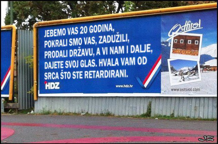 HDZ plakatom zahvalio Hrvatima