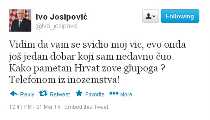 Vickasti Josipović dao savjet za bolji život