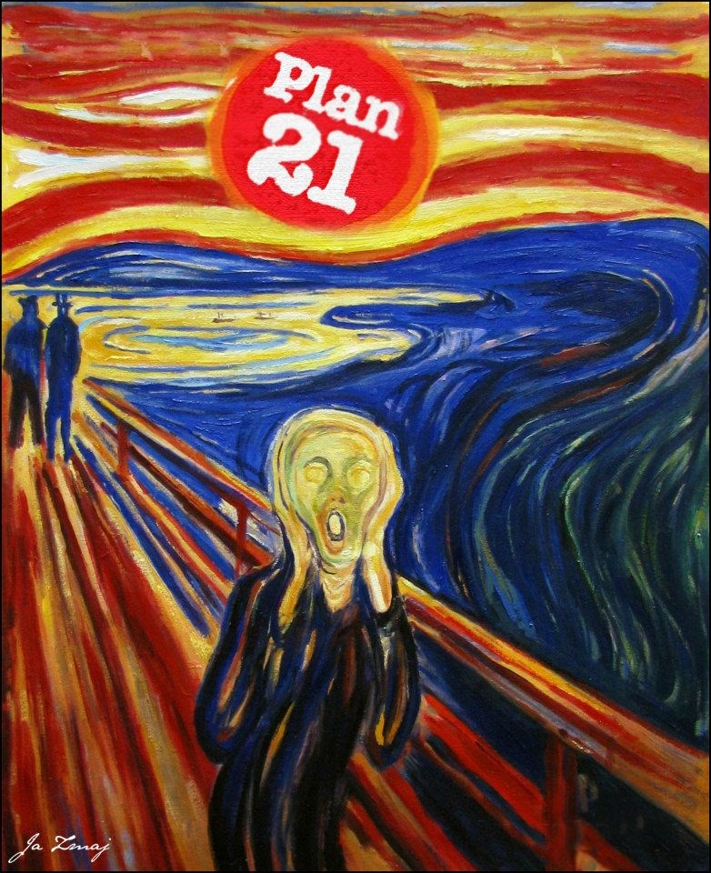Umjetnička verzija reakcije na izvedbu Plana 21