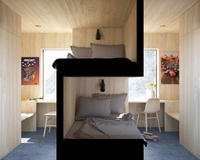 Krevet na kat koji je pretvorio jednu sobu u dvije
