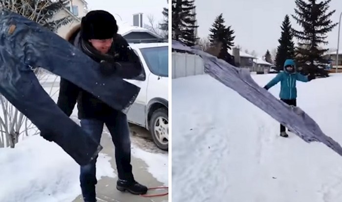 VIDEO U Kanadi je tako hladno da ljudi koriste zamrznutu odjeću kao frizbi