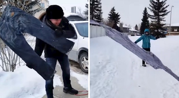 VIDEO U Kanadi je tako hladno da ljudi koriste zamrznutu odjeću kao frizbi