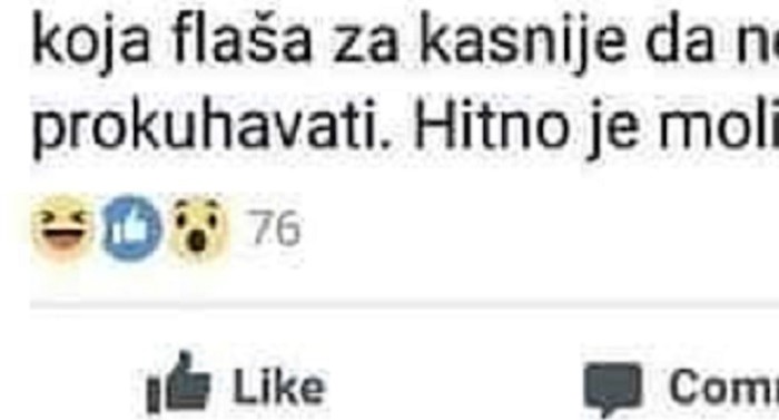 Ovaj post na Facebooku nasmijao je ljude do suza, pogledajte zašto