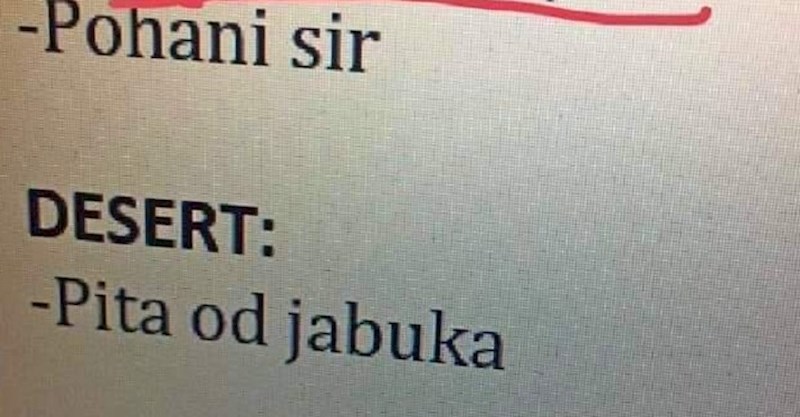 Ljudi su plakali od smijeha kada su vidjeli krivo napisano jelo na ovom jelovniku