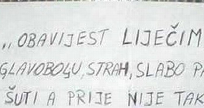 Netko je postavio bizarnu obavijest, pogledajte što sve "liječi"