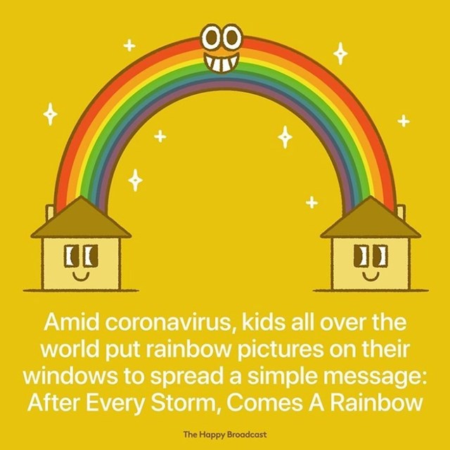 Usred koronavirusa djeca diljem svijeta stavljaju slike duge na svoje prozore kako bi širili jednostavnu poruku: Nakon svake oluje dolazi duga