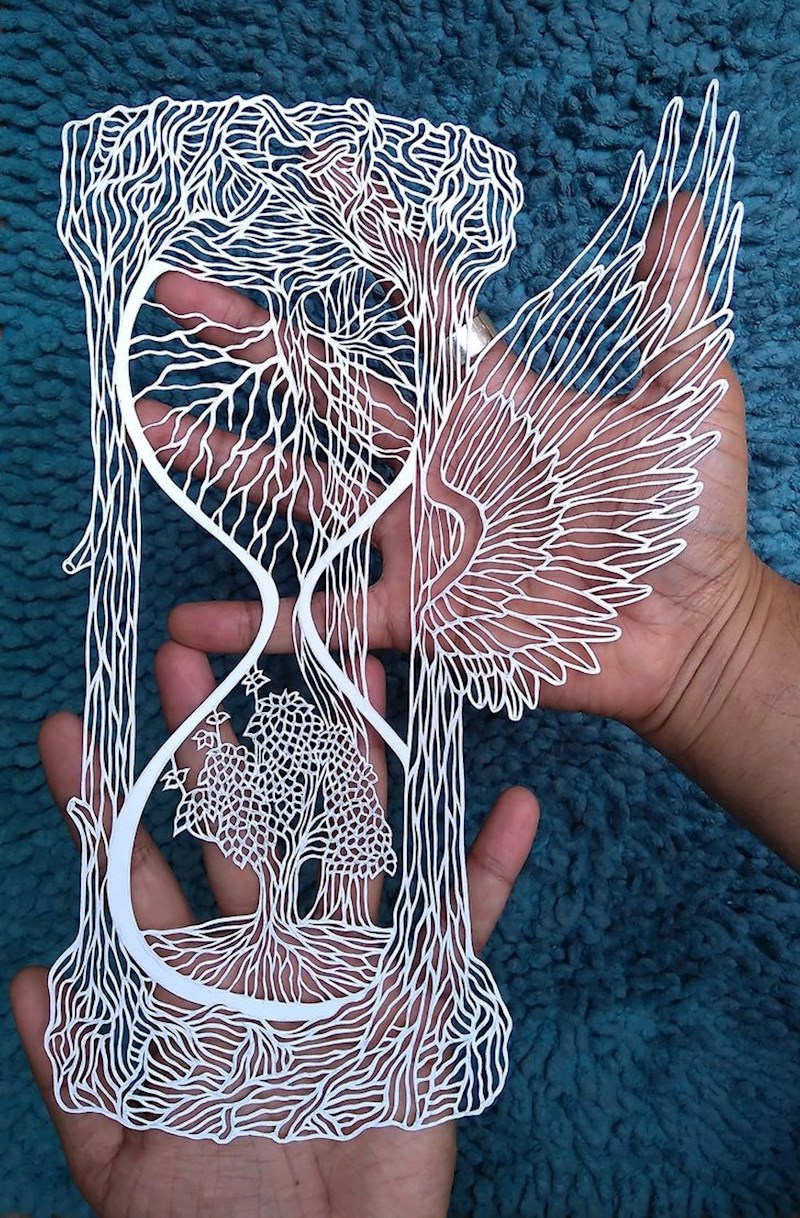 Umjetnost na papiru, bez upotrebe stroja, korišten je samo poseban nož