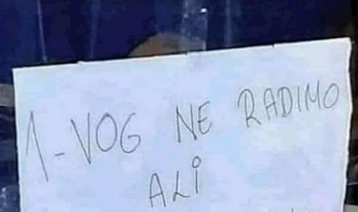 Objava o radnom vremenu nasmijala prolaznike i postala hit na Faceu