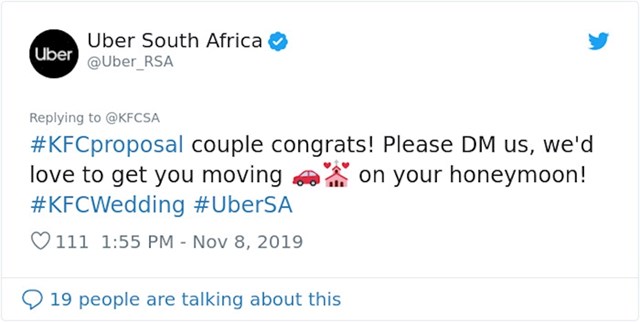 Uber im je ponudio prijevoz na medeni mjesec