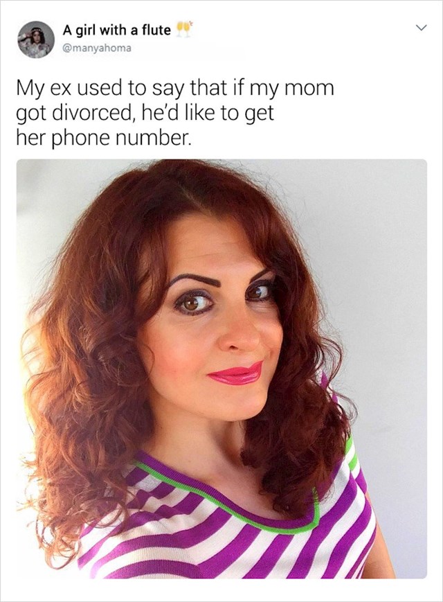 "Moj bivši je znao reći da ako se moja mama razvede, tražit će ju broj telefona"