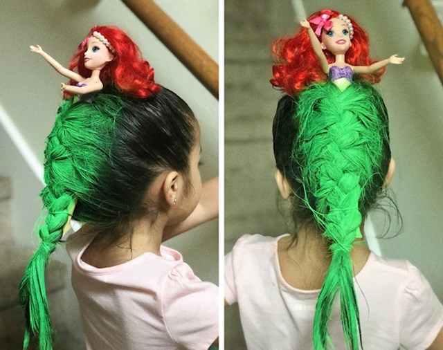 "U kćerinoj školi bilo je natjecanje za najbolju frizuru, moja žena je čvrsto odlučila da ona pobijedi!"