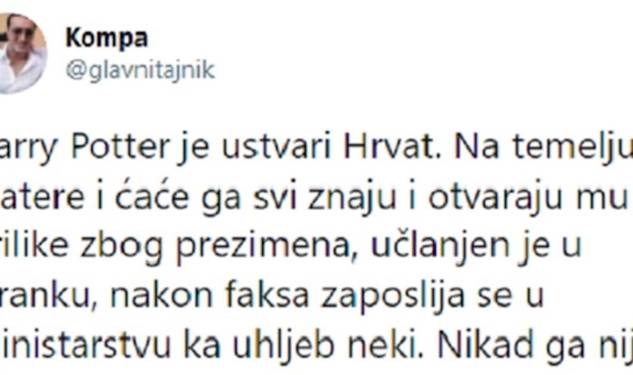 Twitteraš na urnebesan način objasnio zašto su svi likovi iz Harryja Pottera Hrvati
