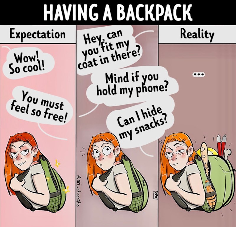 Kad imaš ruksak pa svi svoje stvari natrpaju u njega