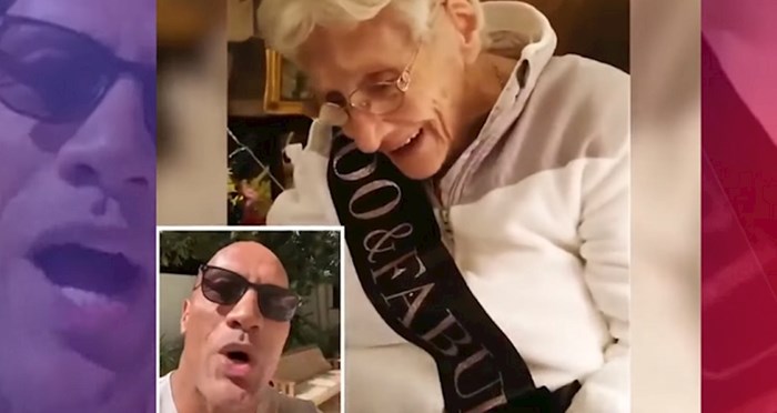 VIDEO Glumac Dwayne The Rock Johnson pjesmom čestitao rođendan stogodišnjoj obožavateljici