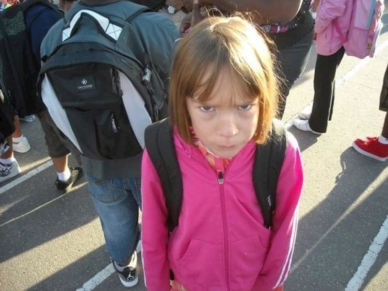 "Moj prvi dan škole. Očito nisam bila oduševljena..."