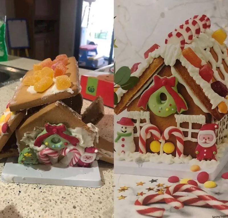 Božićna kućica od đumbira, barem je to trebala biti...