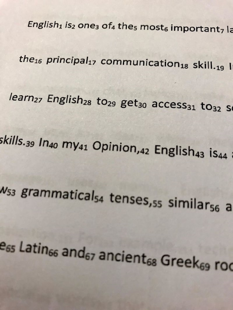 "Rekao sam učenicima da moraju imati određen broj riječi u eseju..."