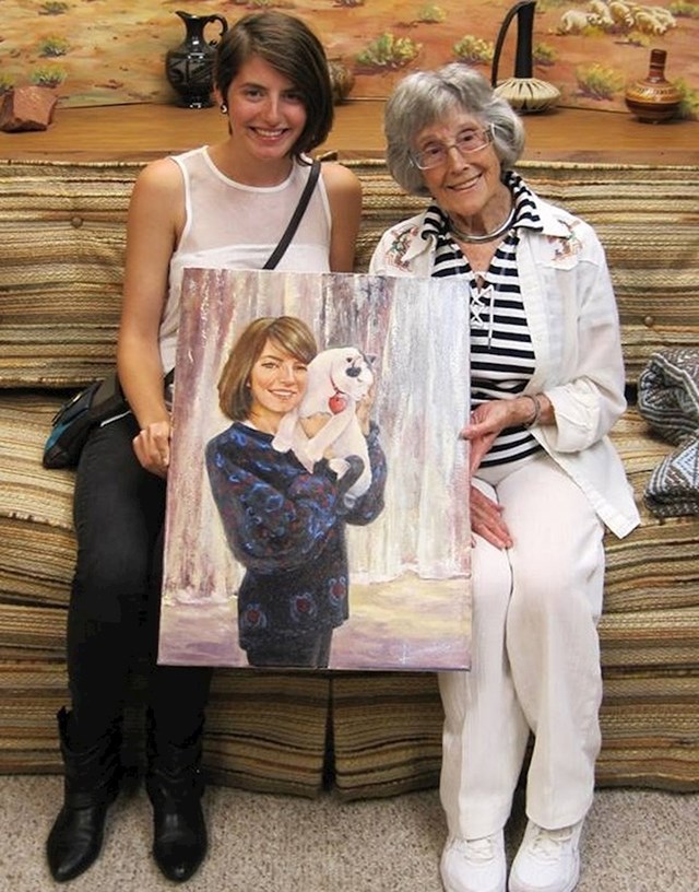 "Ovo je rad moje 92-godišnje bake. Na slici smo ja i moja mačka"