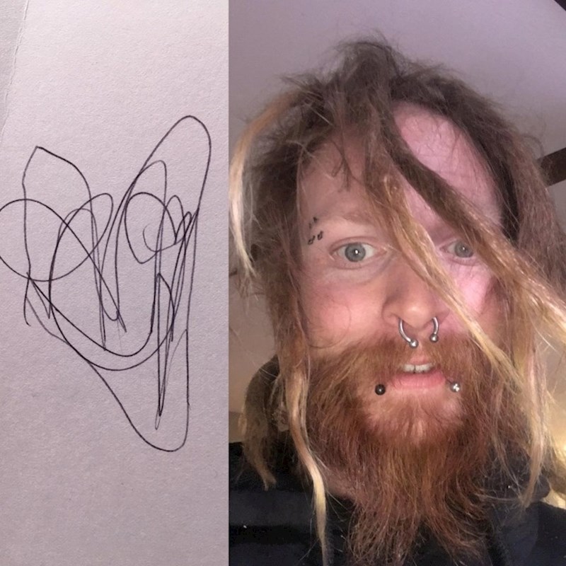 "Petogodišnji sin naših prijatelja naslikao me na božićnoj čestitci. Mislim da je rasturio!"