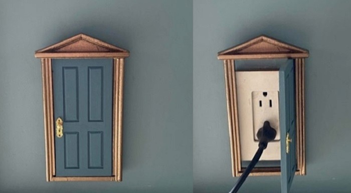 Žena je prekrila električne utičnice s malim vratima i to sada izgleda čarobno