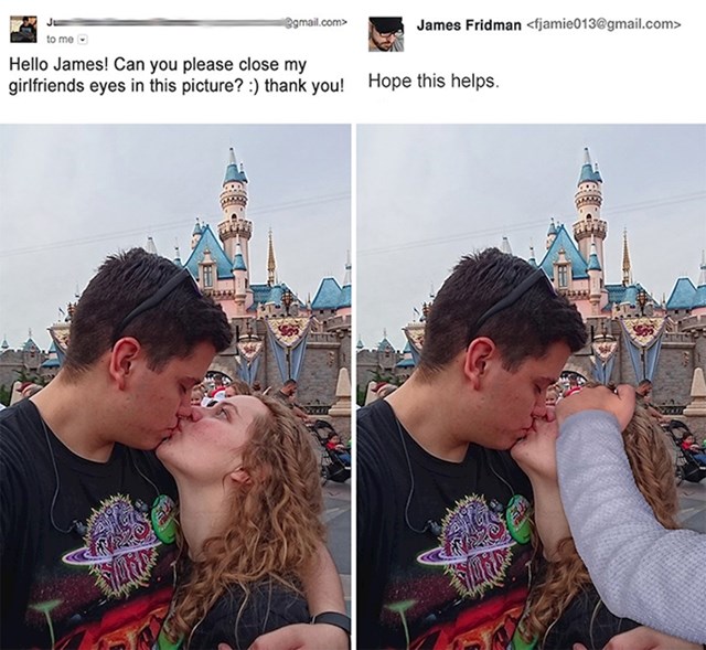 Hej James, možeš li mojoj djevojci zatvoriti oči?