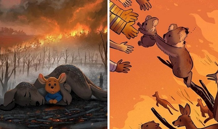 Ljudi iz cijelog svijeta putem umjetnosti izražavaju svoje emocije o australskim požarima