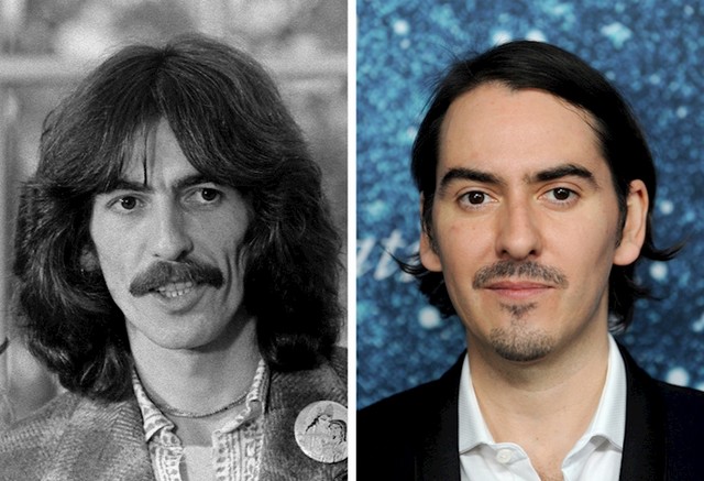 George Harrison i sin Dhani Harrison u tridesetima