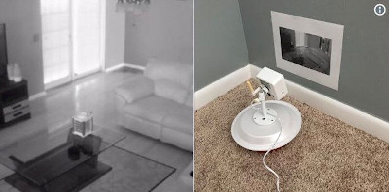 Roditelji su mu otišli na put, a on je htio raditi tulum. Isprintao je sliku dnevnog boravka i stavio ju pred kameru