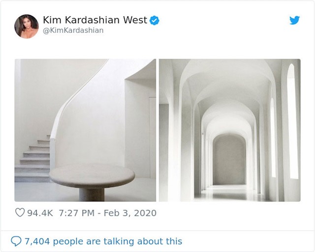 Kim je tweetala fotke doma