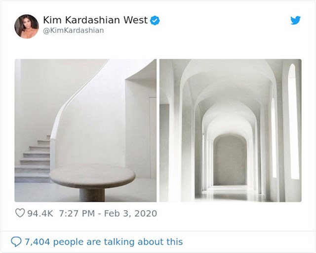 Kim je tweetala fotke doma