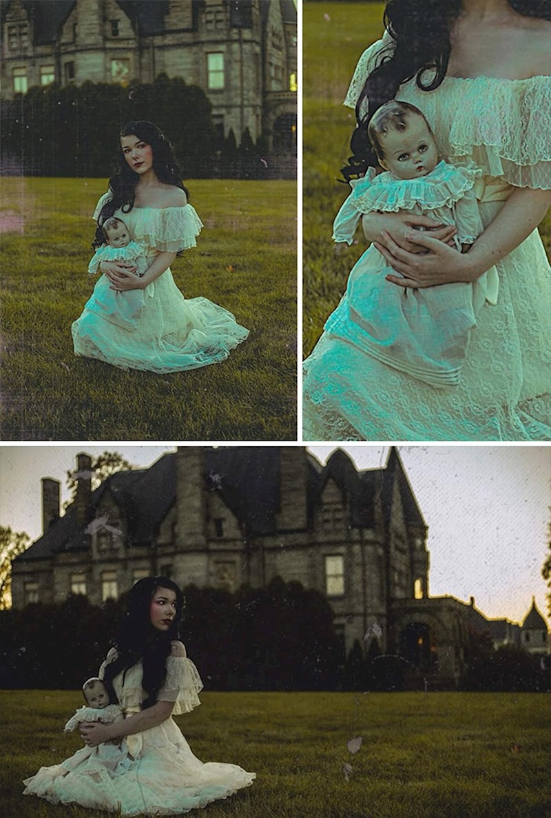 "Baš u vrijeme Noći vještica, u dućanu rabljene odjeće pronašla sam ovu haljinu i lutku u antikvarijatu"