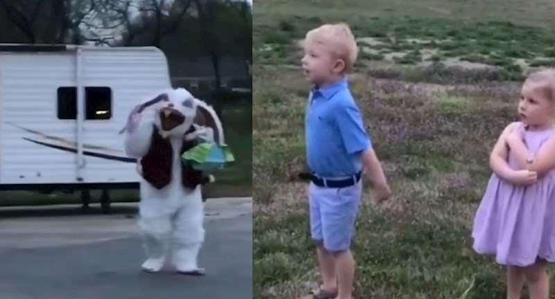 Kada su ugledala ovog jezivog uskrsnog zeca, djeca su počela vrištati, video je presmiješan