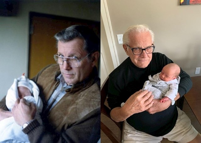 "Moj djed drži mene (1990.) i mog sina 29 godina poslije"