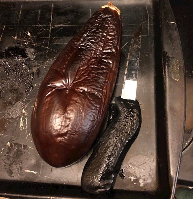 "Moj recept: Spaljeni patlidžan plus prilog od otopljenog noža..."