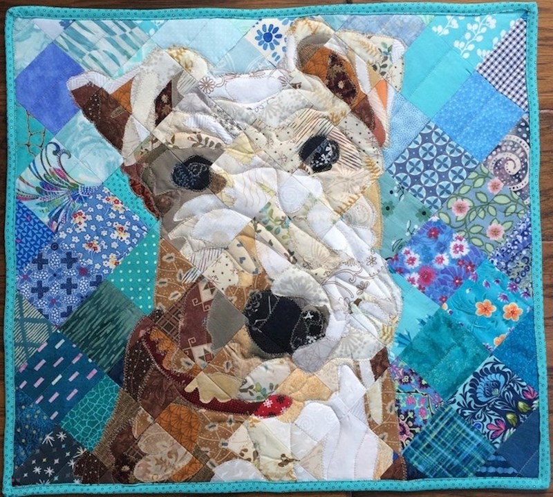 "Napravila sam svekrvi ovaj pokrivač od stare odjeće. Na slici je njen pas"