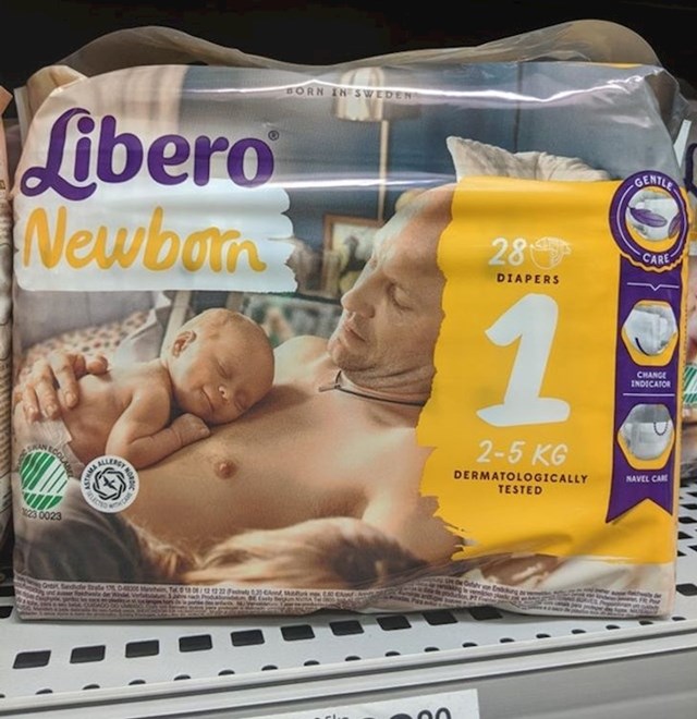 U Švedskoj pelene za djecu imaju muškarca na pakiranju