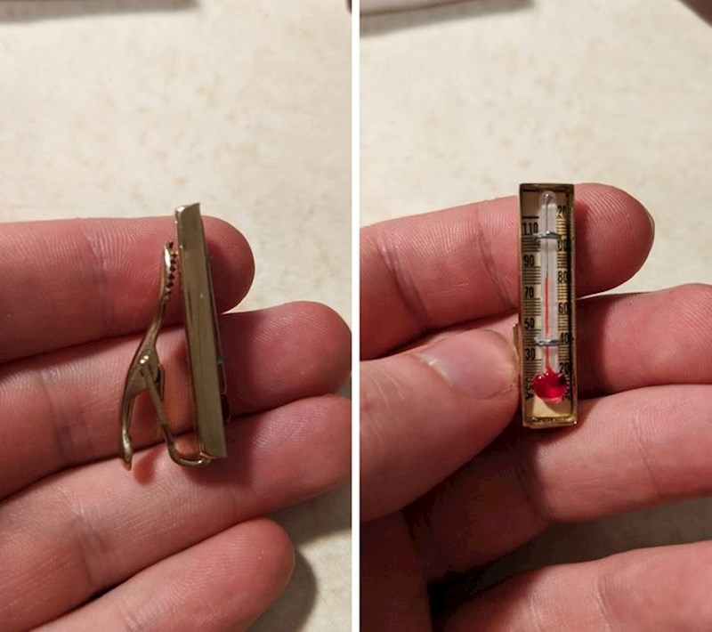 Ukras za kravatu s funkcionalnim termometrom