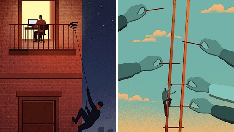 Umjetnik ovim provokativnim crtežima skreće pozornost na probleme našega doba