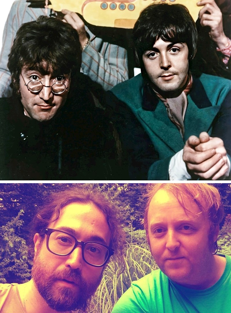 John Lennon sa Paulom McCartneyem i njihovi sinovi Sean Lennon i James McCartney