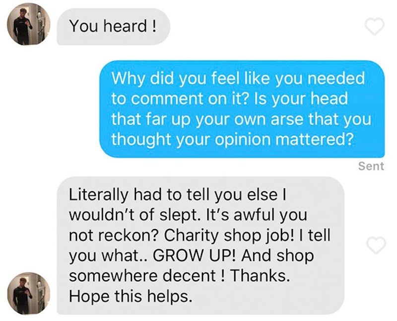 "Zašto misliš da me uopće zanima tvoje mišljenje? Zar smatraš da si toliko bitan i da je tvoje mišljenje važno?"