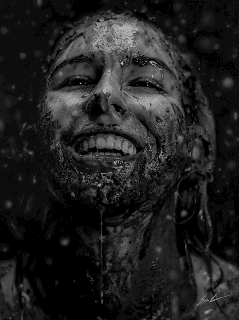 "Napokon sam završio ovaj crtež. Drveni ugljen, više od mjesec dana posla. Jako sam zadovoljan"