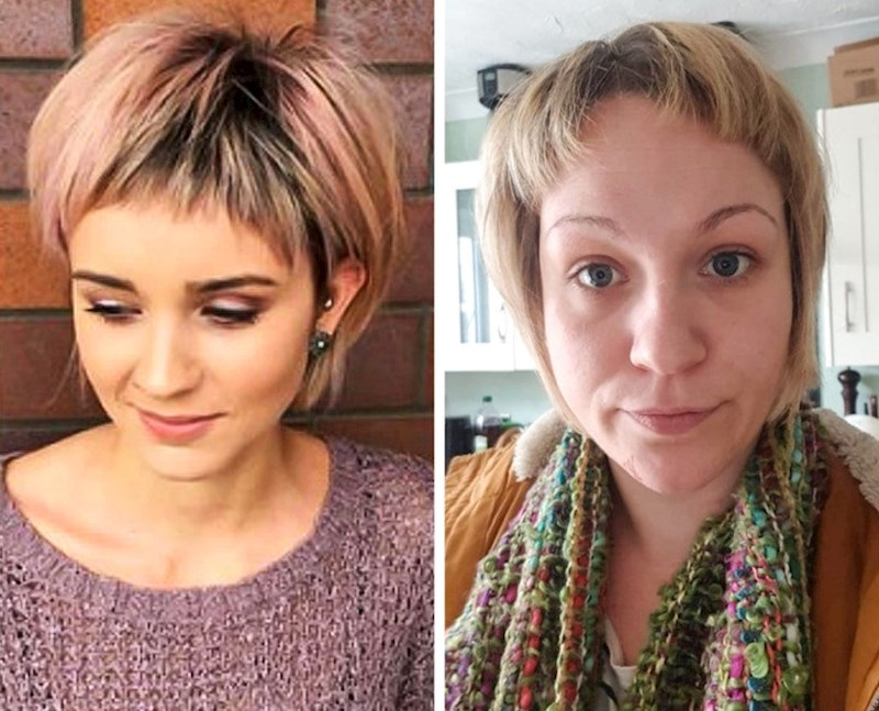 "Ono što je moja sestra htjela, a na desnoj slici je ono što je dobila..."