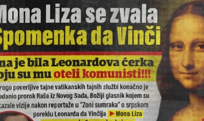 Ništa gluplje nećete danas pročitati: Mona Liza zove se Spomenka, oteli je komunisti...