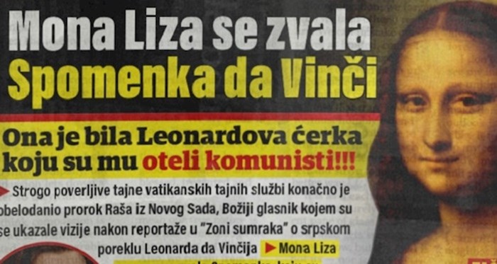 Ništa gluplje nećete danas pročitati: Mona Liza zove se Spomenka, oteli je komunisti...