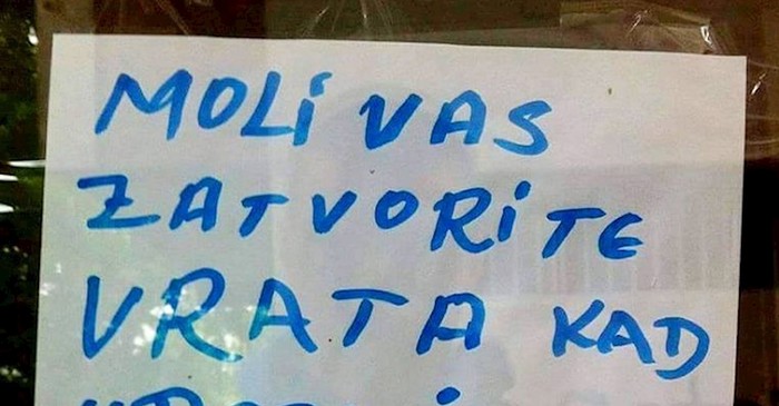 Natpis na vratima nasmijao ljude, možete li ovo pročitati?