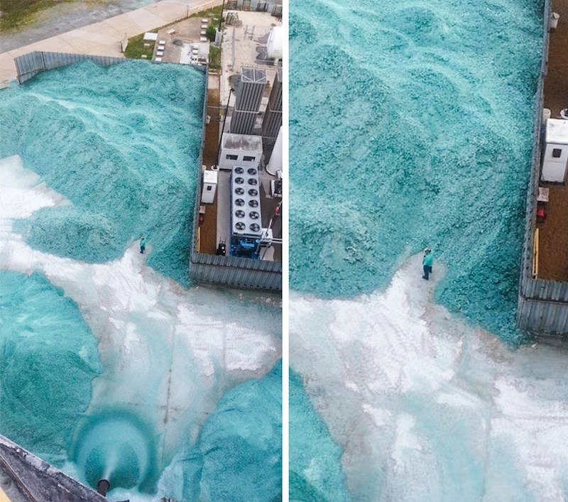 "Ovo je radno mjesto mog tate. Radi u firmi koja izrađuje stakla za automobile. Ovo je višak prašine na kraju dana. (Osoba je za usporedbu)"